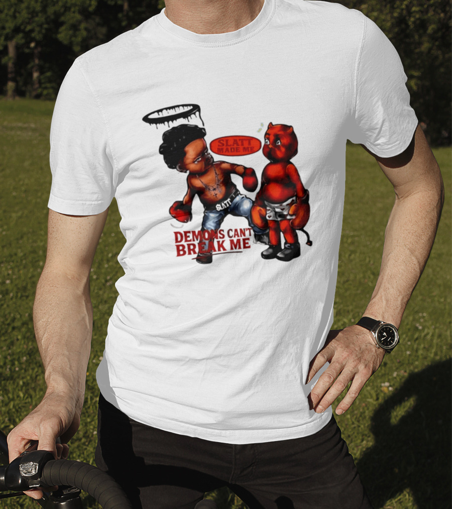 Demons Can't Break Me Slatt Made Me Boxing Halo Devil T-Shirt