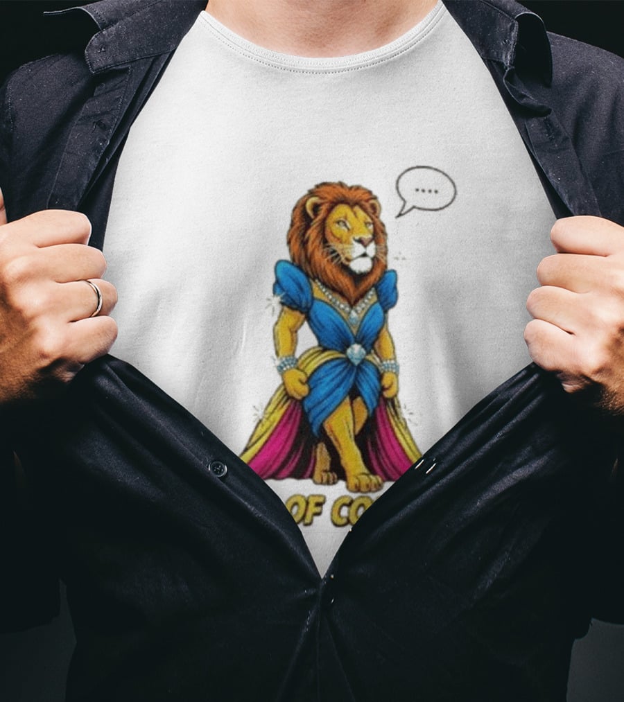 Roar Of Couture Elegant Lion In Royal Blue Gown T-Shirt