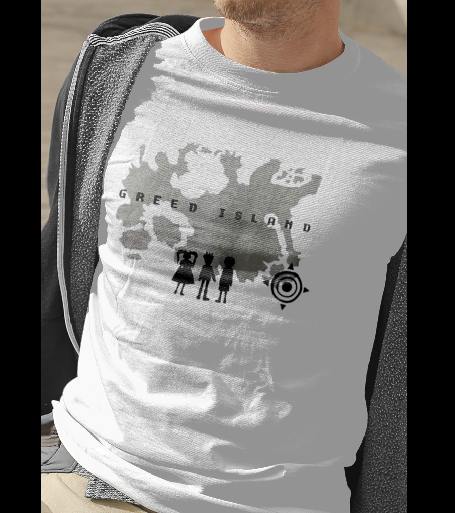 Hunter X Hunter Greed Island Characters Map And Compass T-Shirt