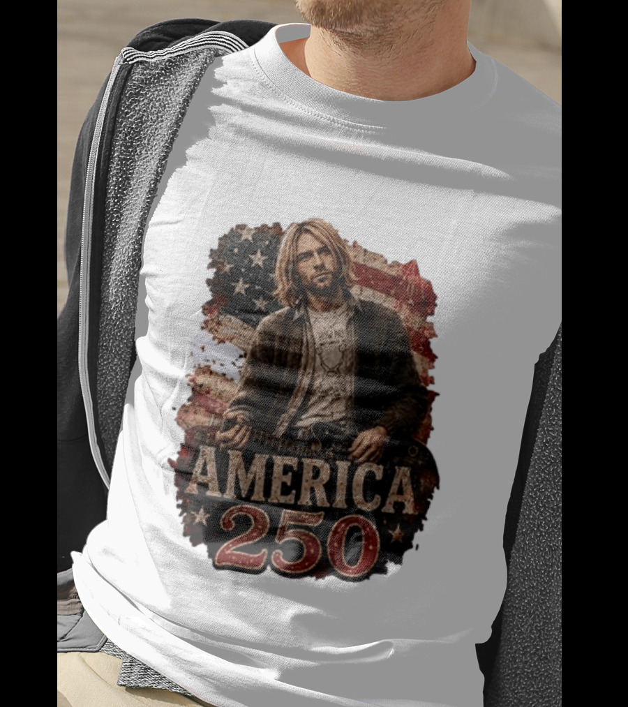 America 250 Years Of Freedom I Love America Kurt Cobain T-Shirt