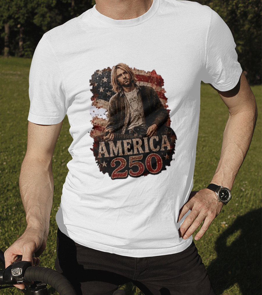 America 250 Years Of Freedom I Love America Kurt Cobain T-Shirt