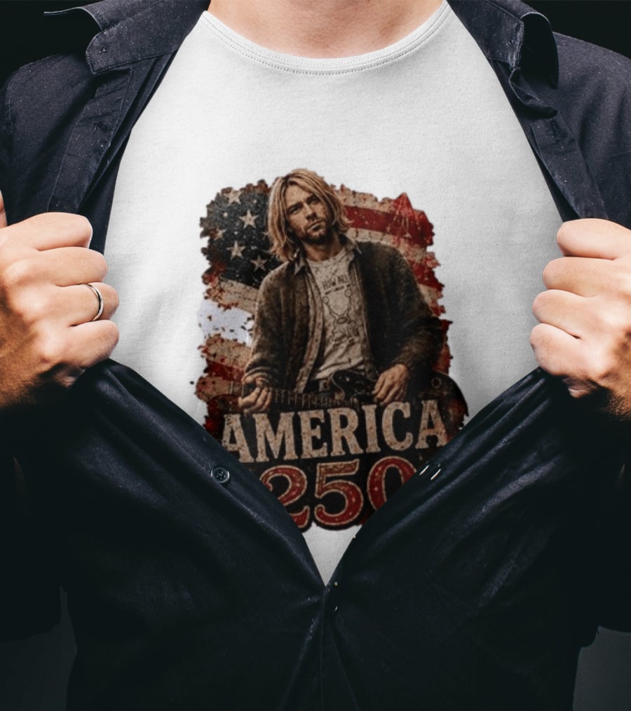 America 250 Years Of Freedom I Love America Kurt Cobain T-Shirt