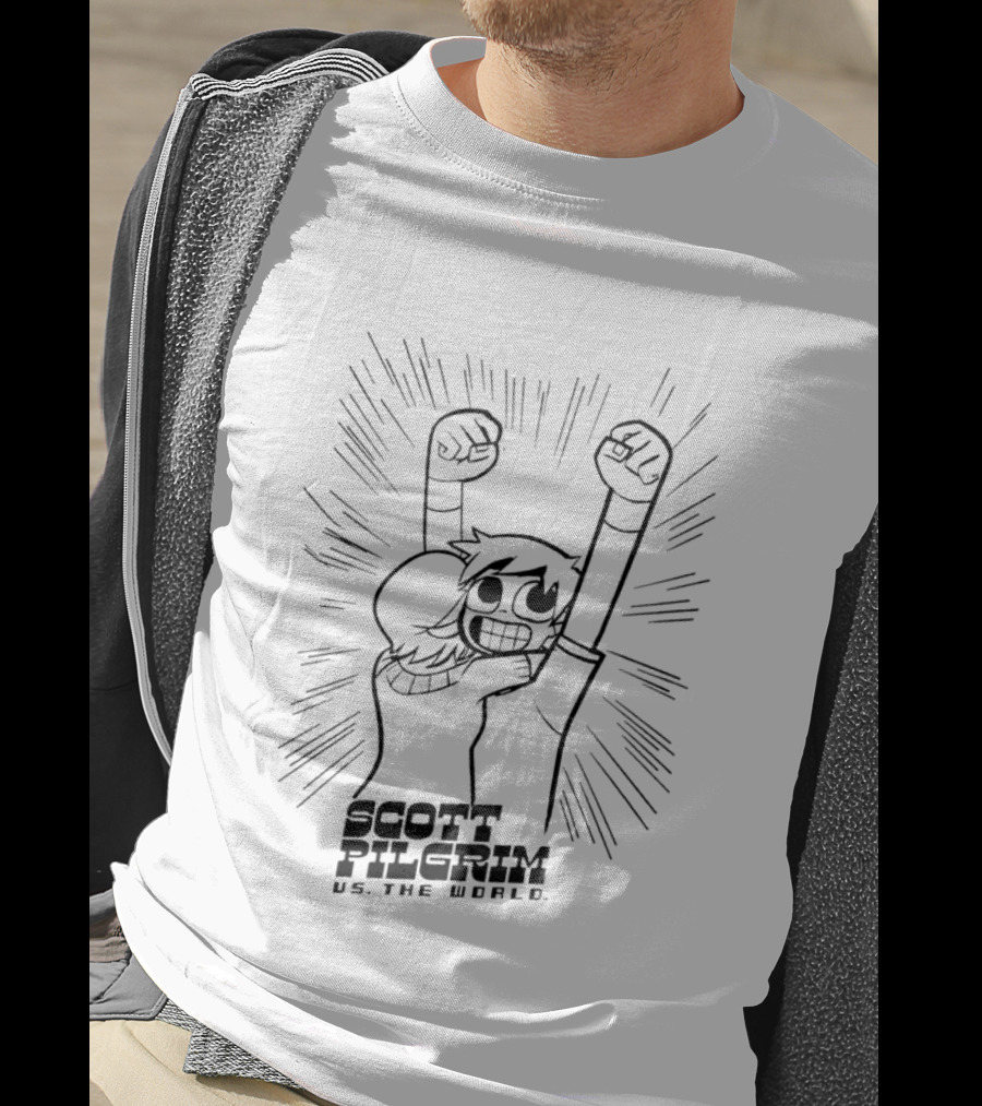 Scott Pilgrim Vs The World Comic Style Character Art Victory Pose T-Shirt