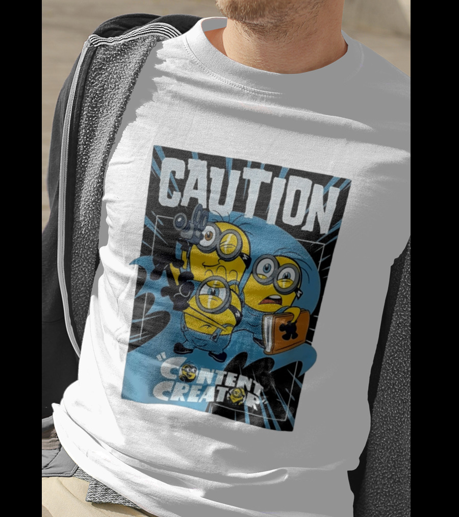 Caution Minions Content Creator Fun T-Shirt