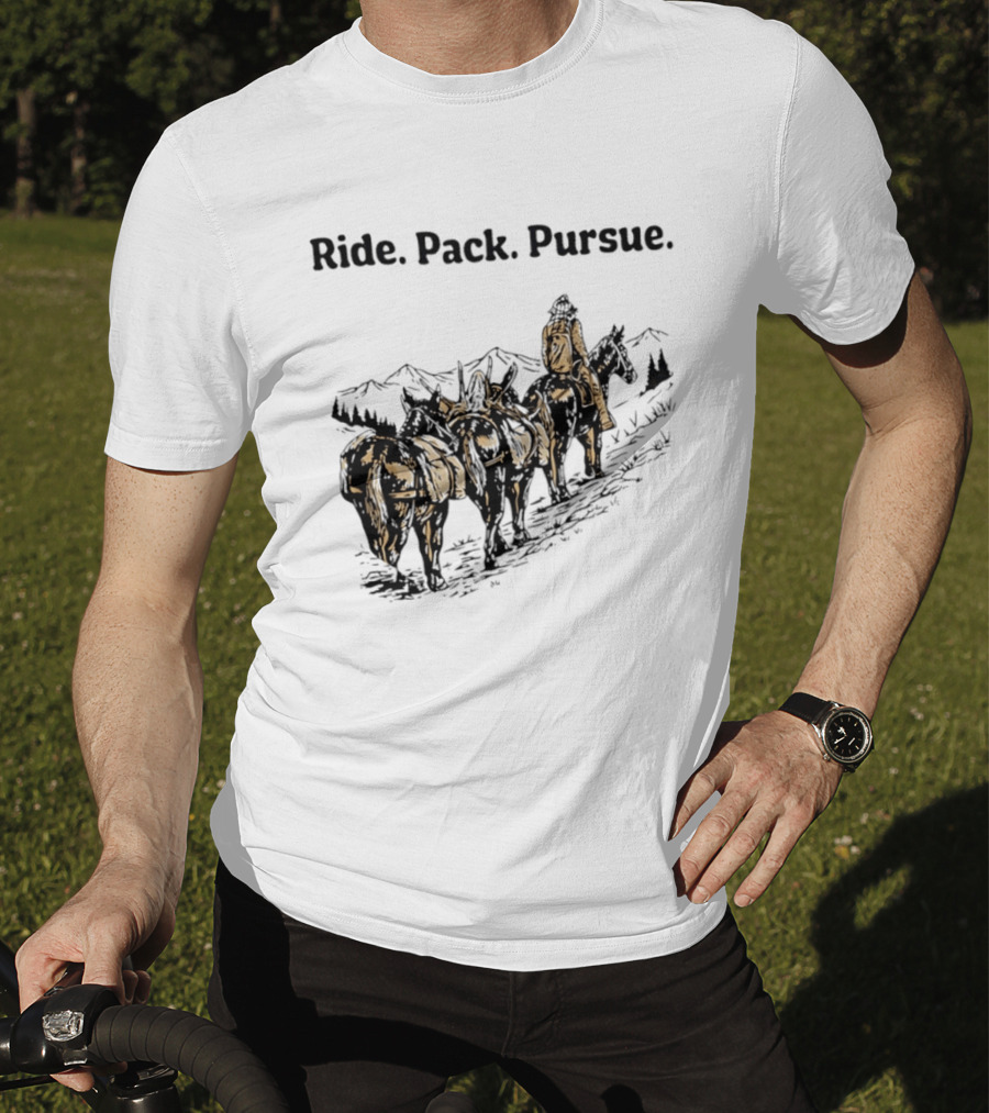 Mountain Wilderness Backcountry Ride Pack Pursue Mules Expedition Journey T-Shirt