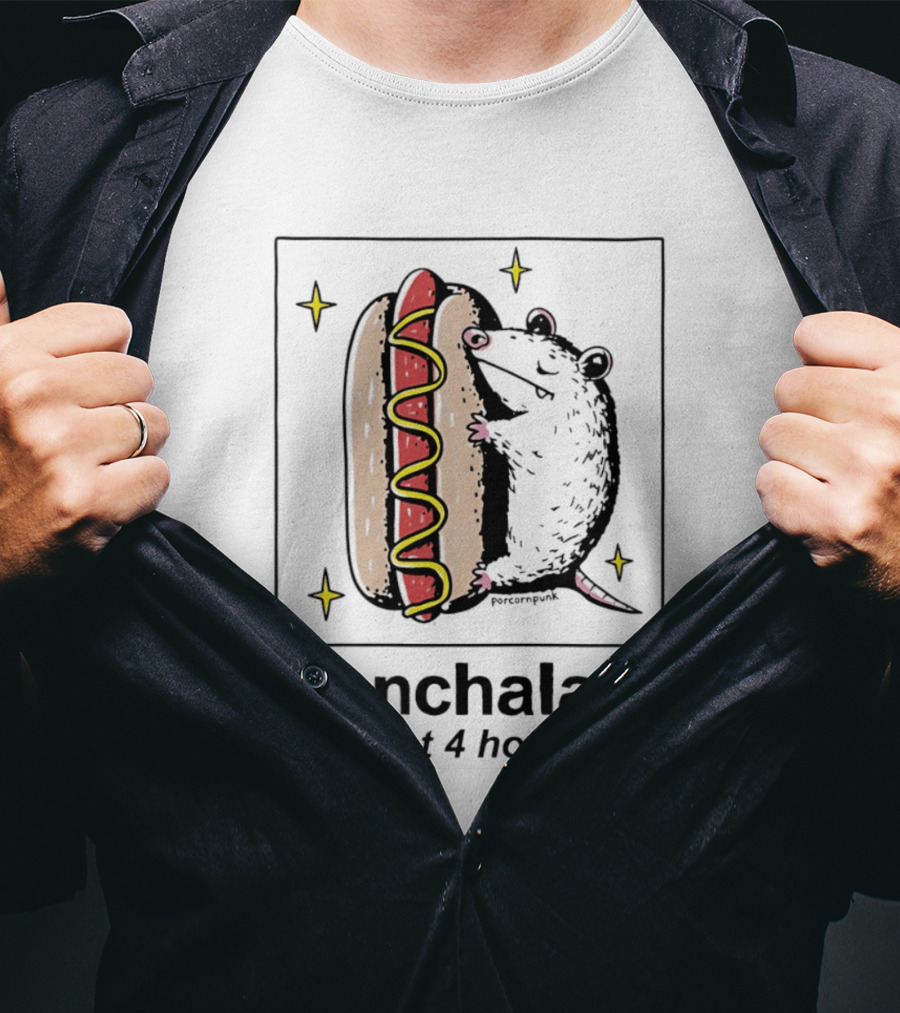 Mouse Hugging Hot Dog Nonchalant Except 4 Hot Dogs T-Shirt