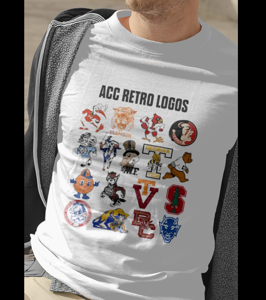 ACC Retro Logos Clemson WF VT VC T-Shirt