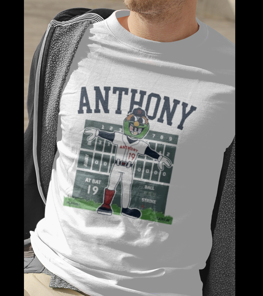 Anthony Cartoon Scoreboard Players Boston Baseball 19 T-Shirt