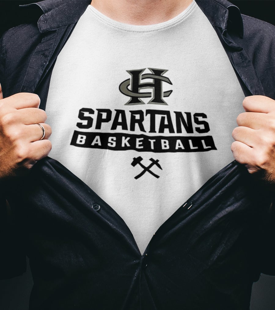 Francis Howell Central Spartans Basketball H C Logo And Crossed Axes T-Shirt