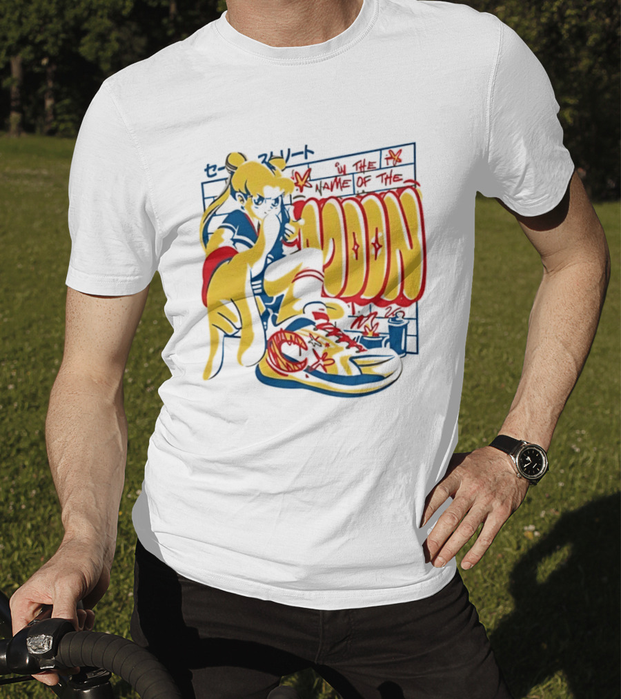Sailor Moon Urban Scout In The Name Of The Moon Graffiti Style Sneakers T-Shirt