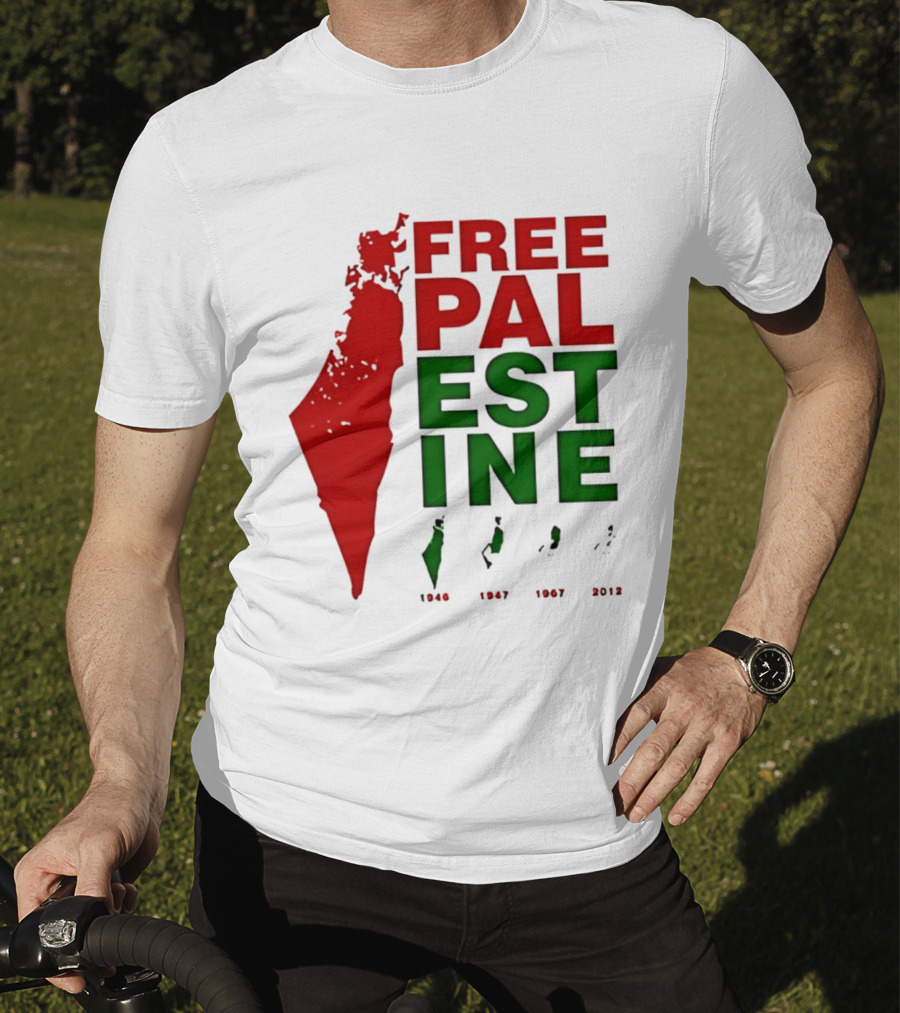 Free Palestine 1946 1947 1967 2012 Map T-Shirt