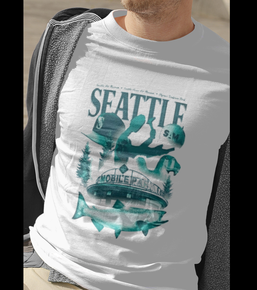 Seattle Mariners SAM Museum Olympic Sculpture Park Salmon T-Shirt