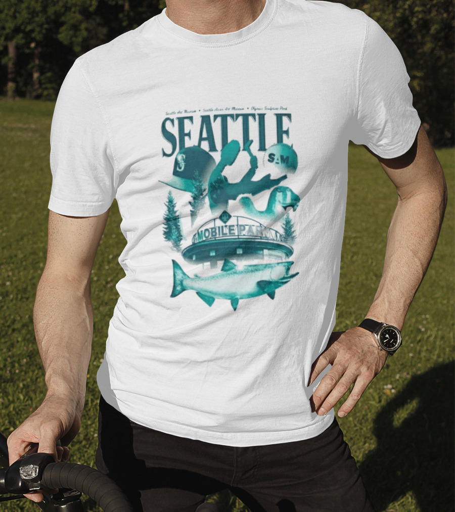 Seattle Mariners SAM Museum Olympic Sculpture Park Salmon T-Shirt