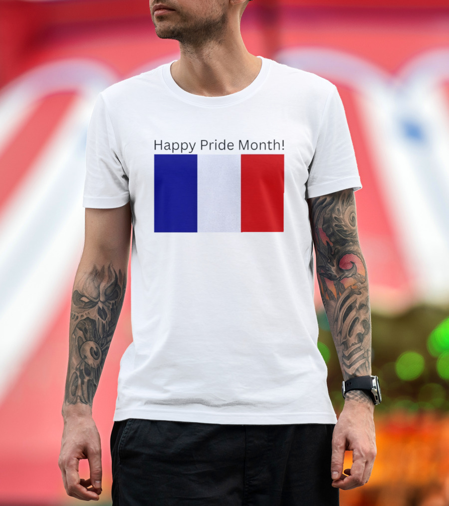Happy Pride Month France Flag Celebration T-Shirt