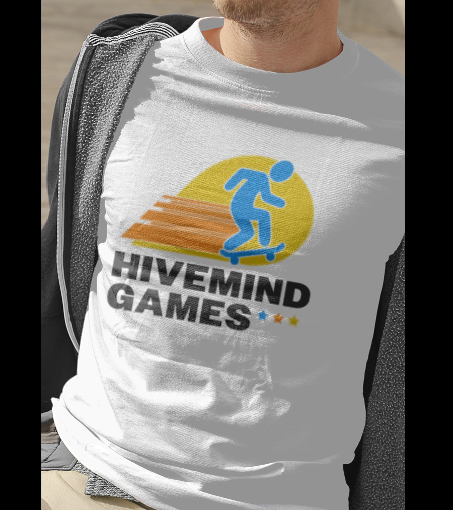 Hivemind Games Skateboarding Dynamic Motion With Shooting Stars T-Shirt