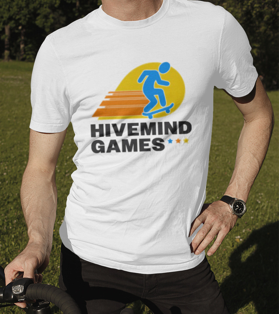 Hivemind Games Skateboarding Dynamic Motion With Shooting Stars T-Shirt