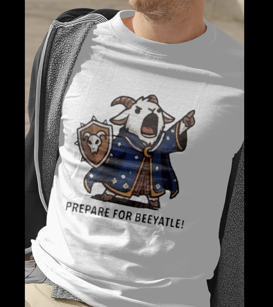 Wizard Goat Prepare For Beeyatle Fantasy Battle Mage Cloak Shield T-Shirt