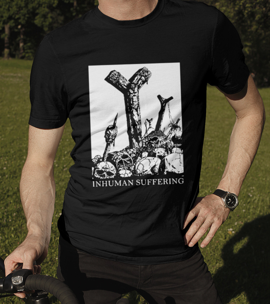 Death Metal Black Metal Extreme Metal Gothic Inhuman Suffering Skulls Swords T-Shirt