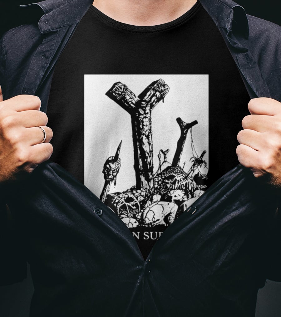 Death Metal Black Metal Extreme Metal Gothic Inhuman Suffering Skulls Swords T-Shirt