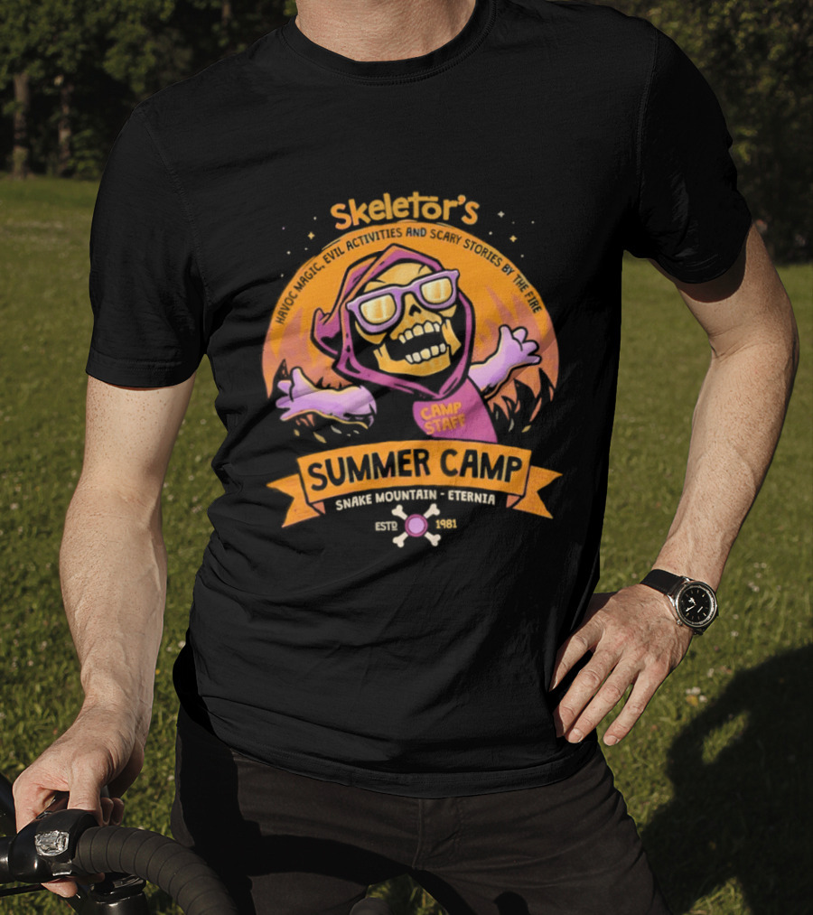 Skeletor's Summer Camp Havoc Magic Evil Activities Scary Stories Snake Mountain Eternia Estd 1981 T-Shirt