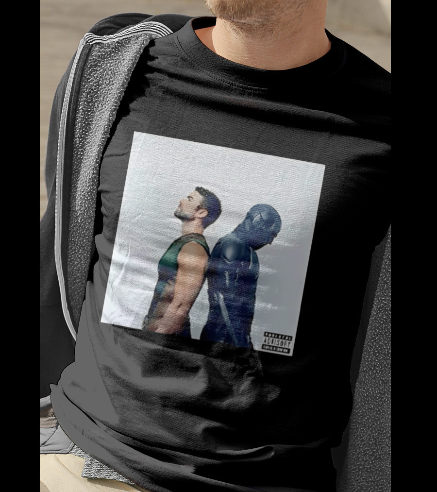 The Deep And Black Noir The Boys Parental Advisory Iconic Character Duo T-Shirt