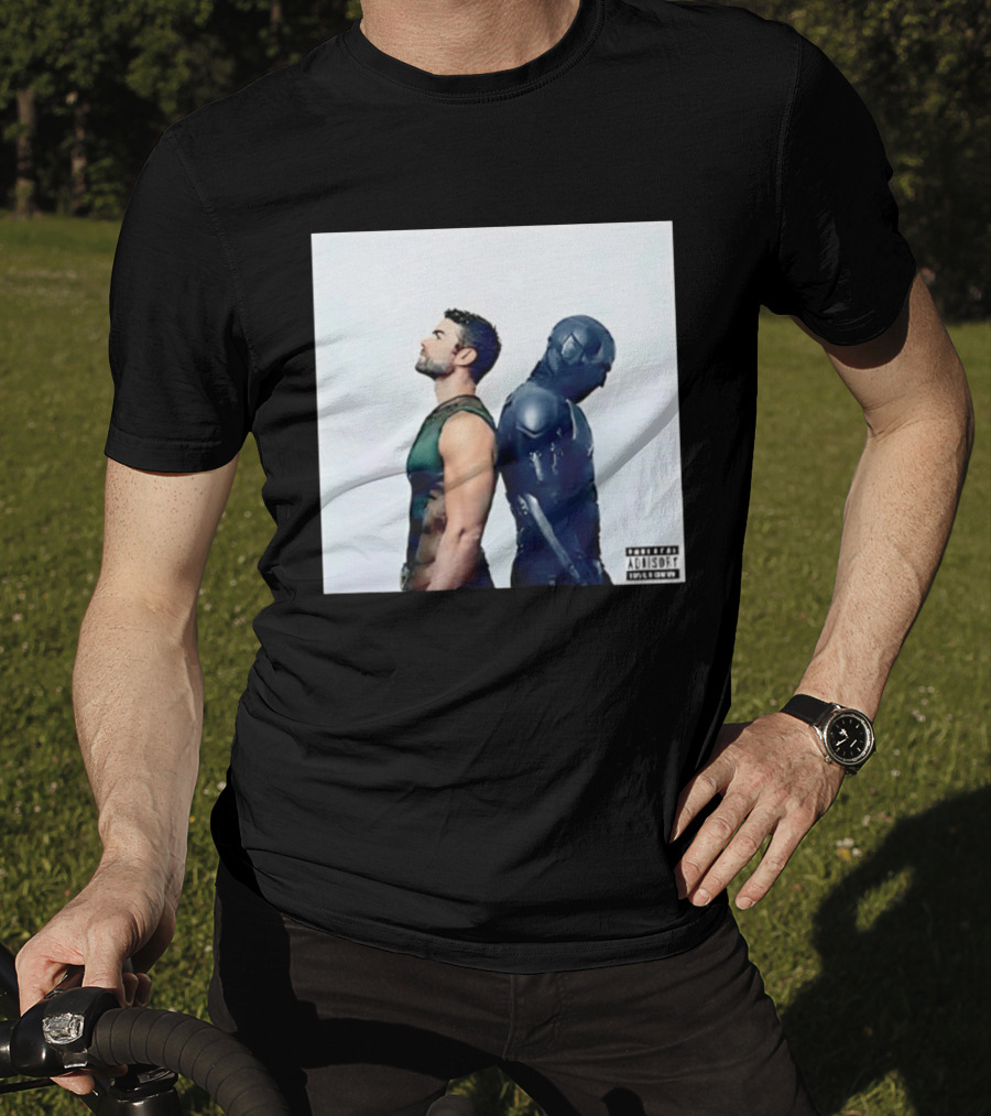 The Deep And Black Noir The Boys Parental Advisory Iconic Character Duo T-Shirt