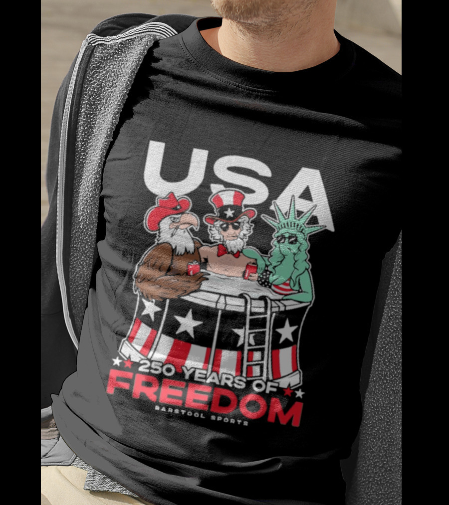 USA 250 Years Of Freedom Barstool Sports Uncle Sam And Friends T-Shirt