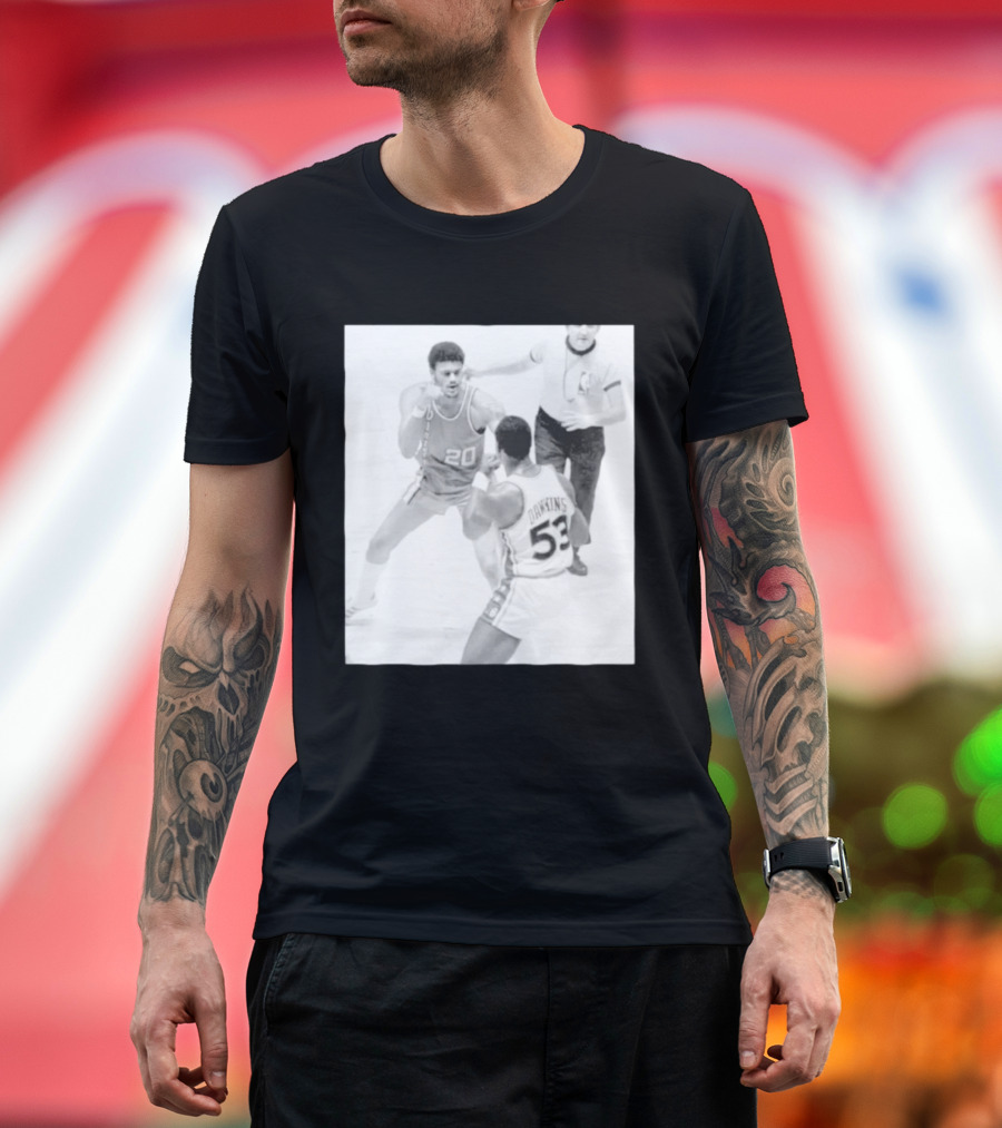 NBA Vintage Showdown Maurice Lucas Vs Darryl Dawkins Black White 20 53 T-Shirt