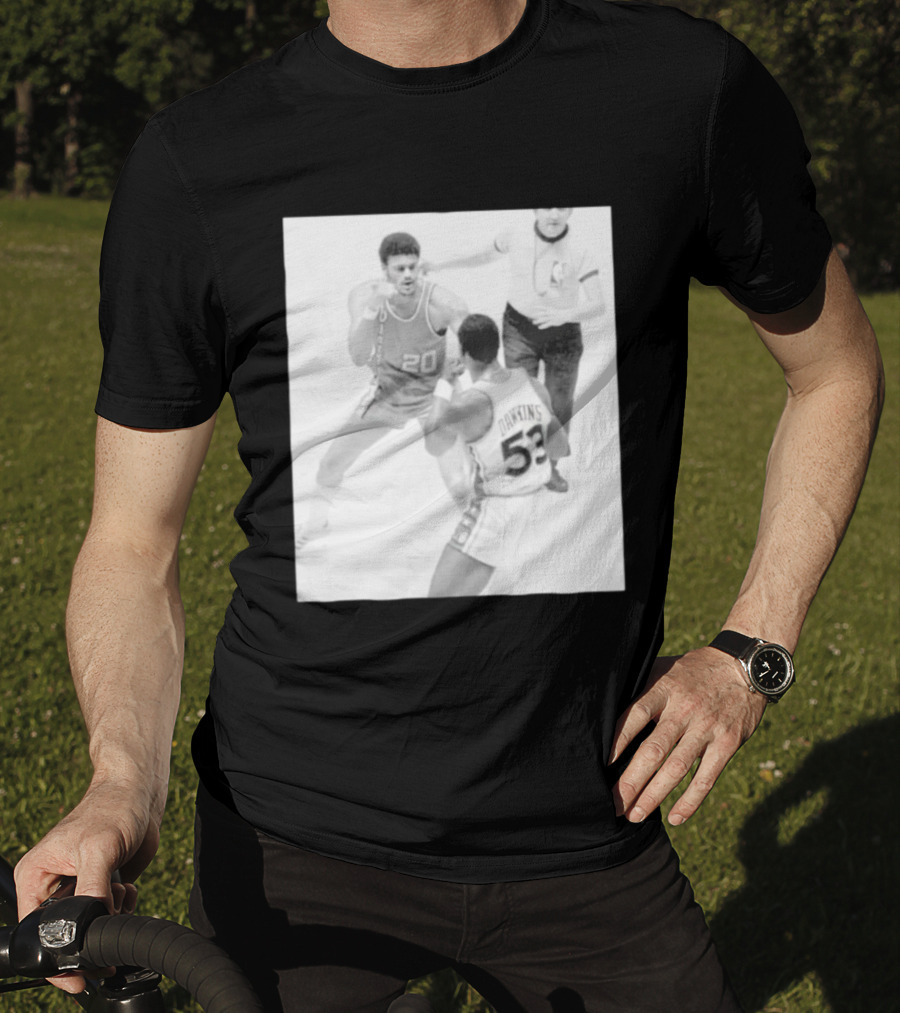 NBA Vintage Showdown Maurice Lucas Vs Darryl Dawkins Black White 20 53 T-Shirt
