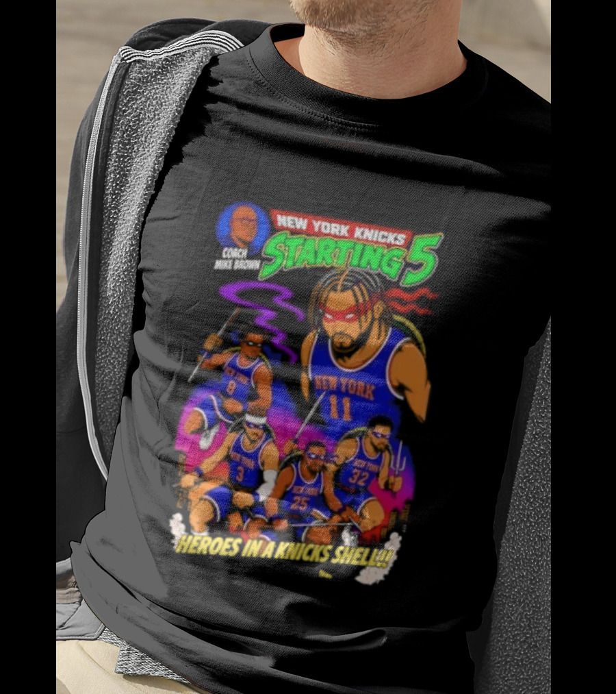 New York Knicks Starting 5 Heroes In A Knicks Shell T-Shirt