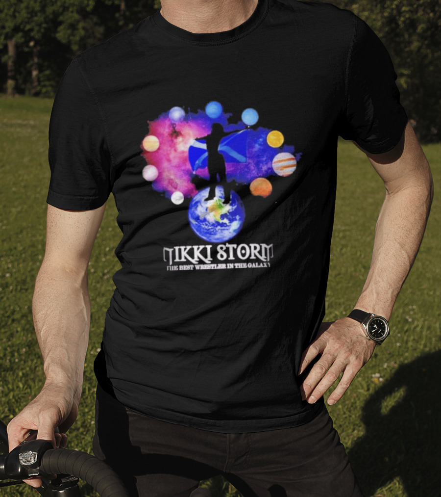 Nikki Storm Best Wrestler Galaxy Scotland Planets Cosmic Flag T-Shirt