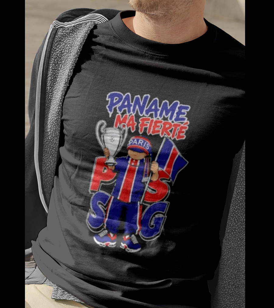 Paname Ma Fierté PSG Paris Trophy Flag Celebration T-Shirt