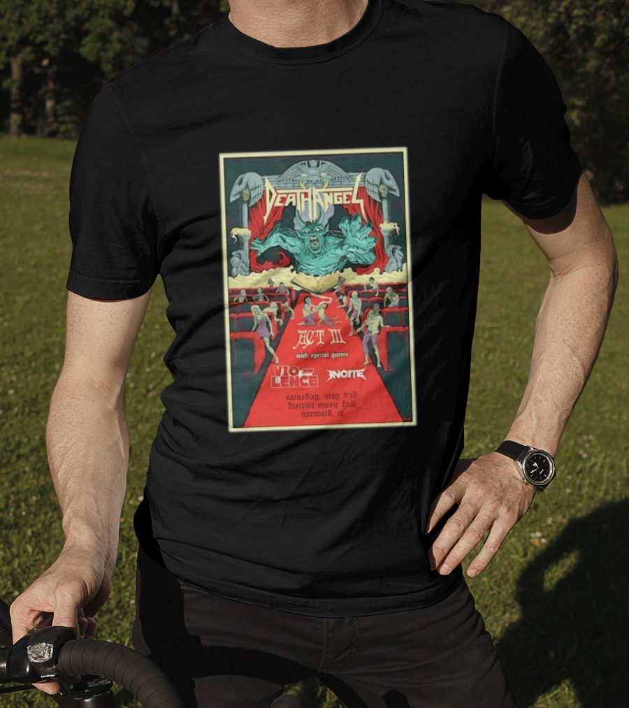 Death Angel Act III May 16 2026 Vio Lence Incite District Music Hall Norwalk CT T-Shirt