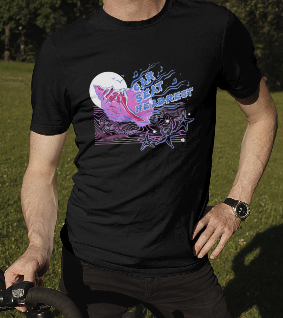 Seashell Car Seat Headrest Lost On The Shores Of Planet Desperation 2026 Moon And Stars Ocean Vibes T-Shirt