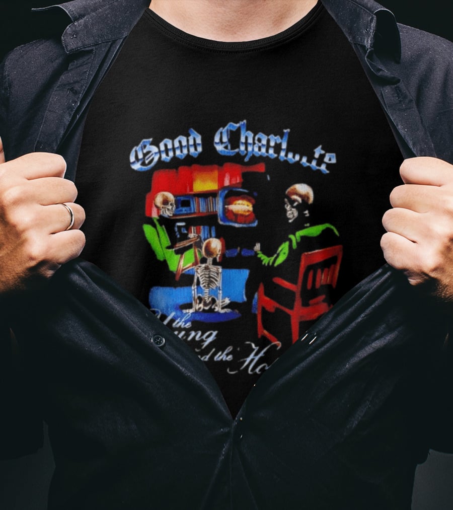 Good Charlotte Young And The Hopeless Album Cover Skeleton T-Shirt