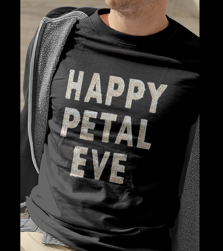 HAPPY PETAL EVE Rhinestone Lettering T-Shirt