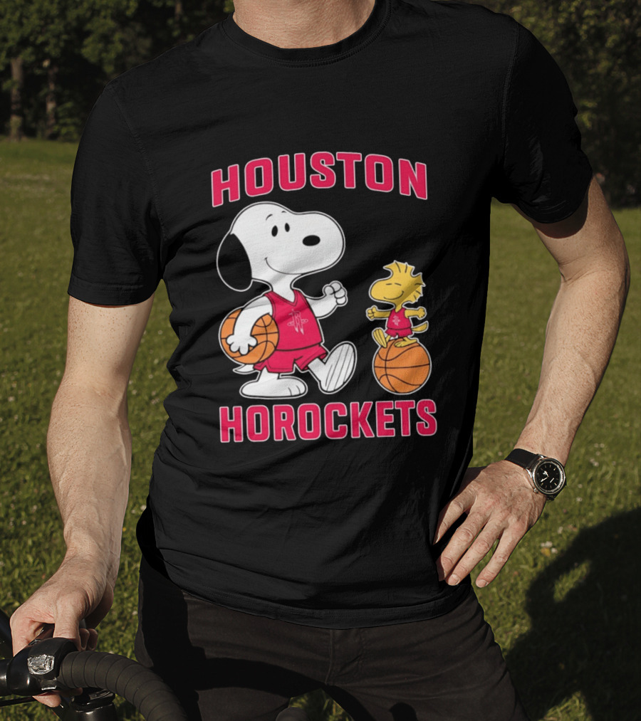 Snoopy Woodstock Houston Rockets Basketball Team T-Shirt