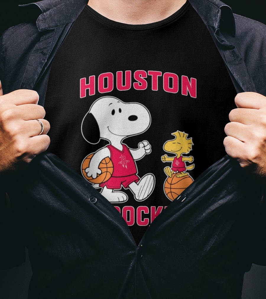Snoopy Woodstock Houston Rockets Basketball Team T-Shirt