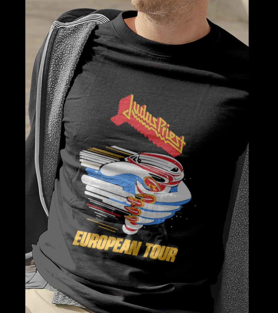 Judas Priest Turbo European Tour 1986 Vintage Album Cover T-Shirt
