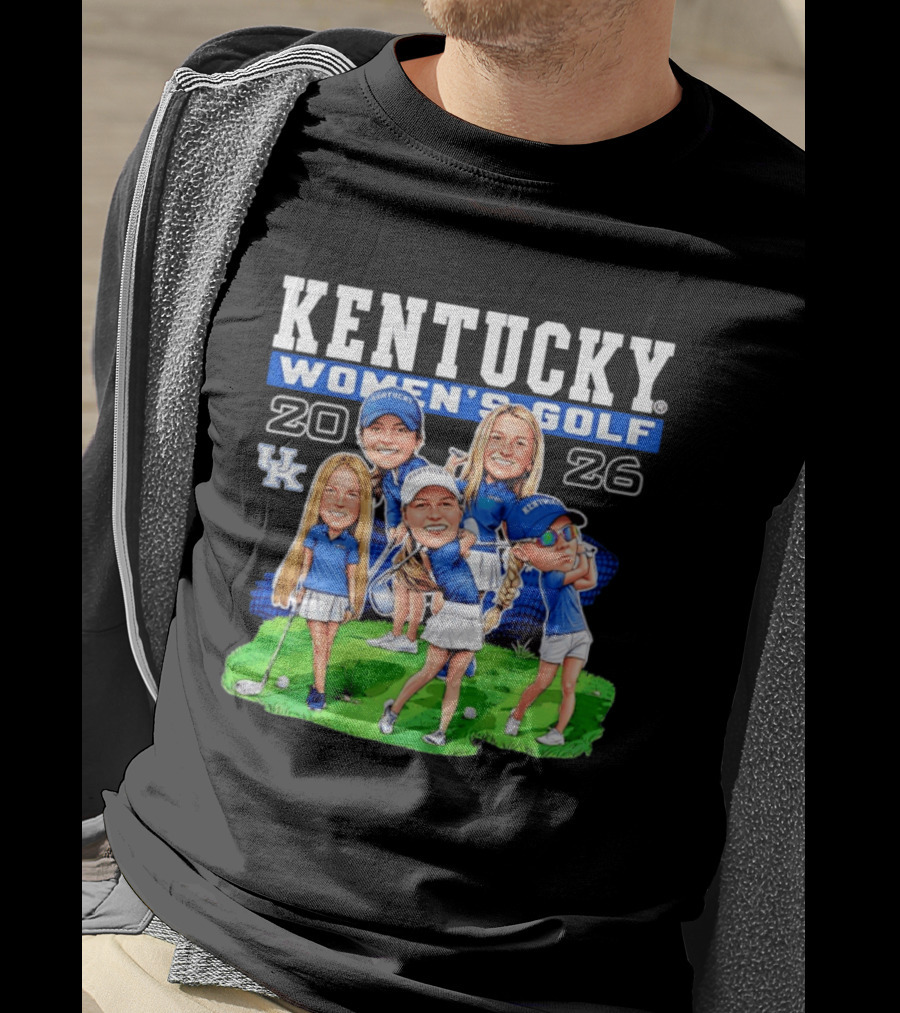 Kentucky Wildcats Women's Golf 2026 Caricature Team Players T-Shirt