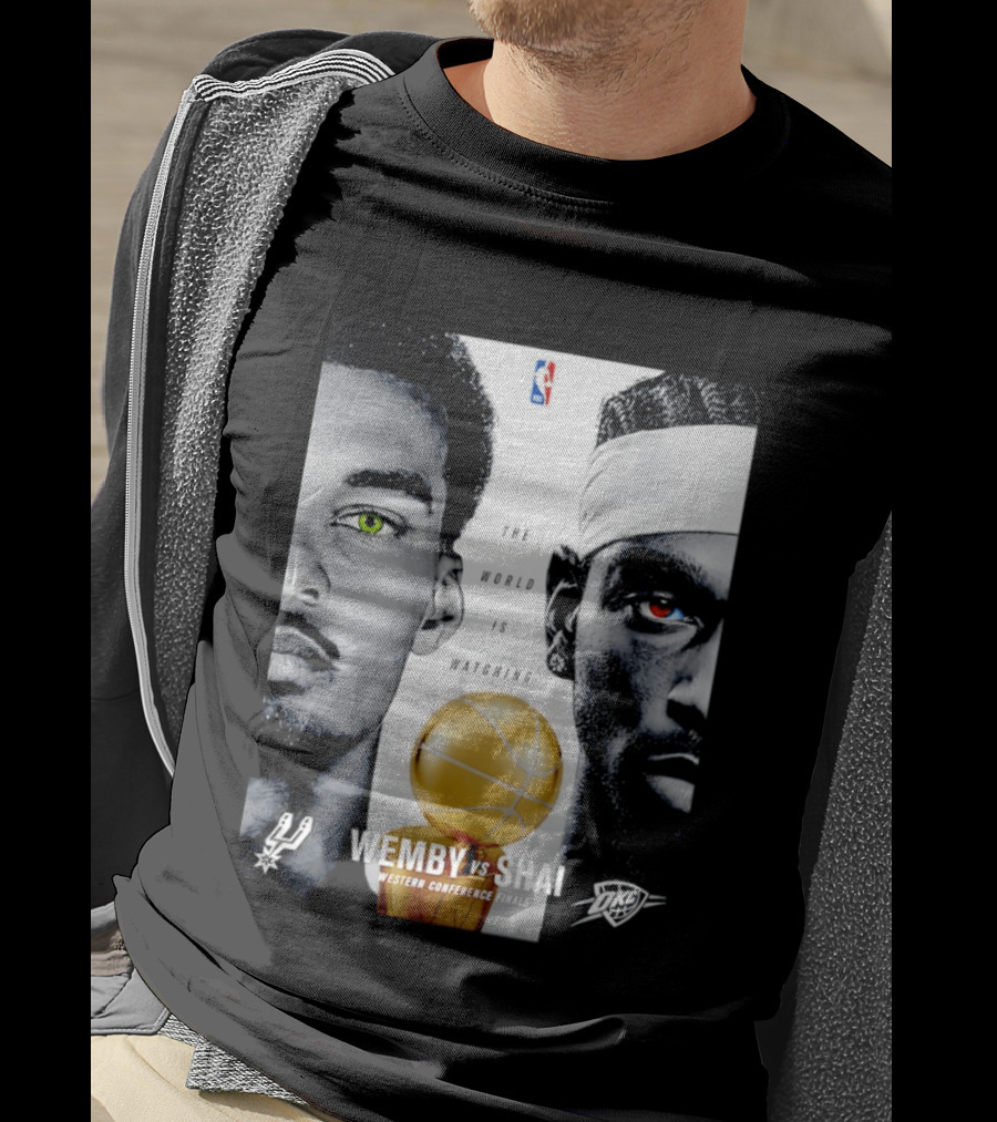 NBA Wemby Vs Shai Western Conference Finals The World Is Ing Spurs Thunder T-Shirt