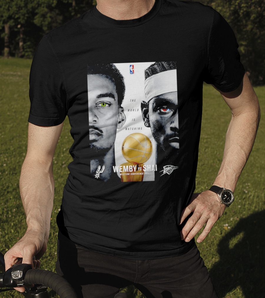 NBA Wemby Vs Shai Western Conference Finals The World Is Ing Spurs Thunder T-Shirt