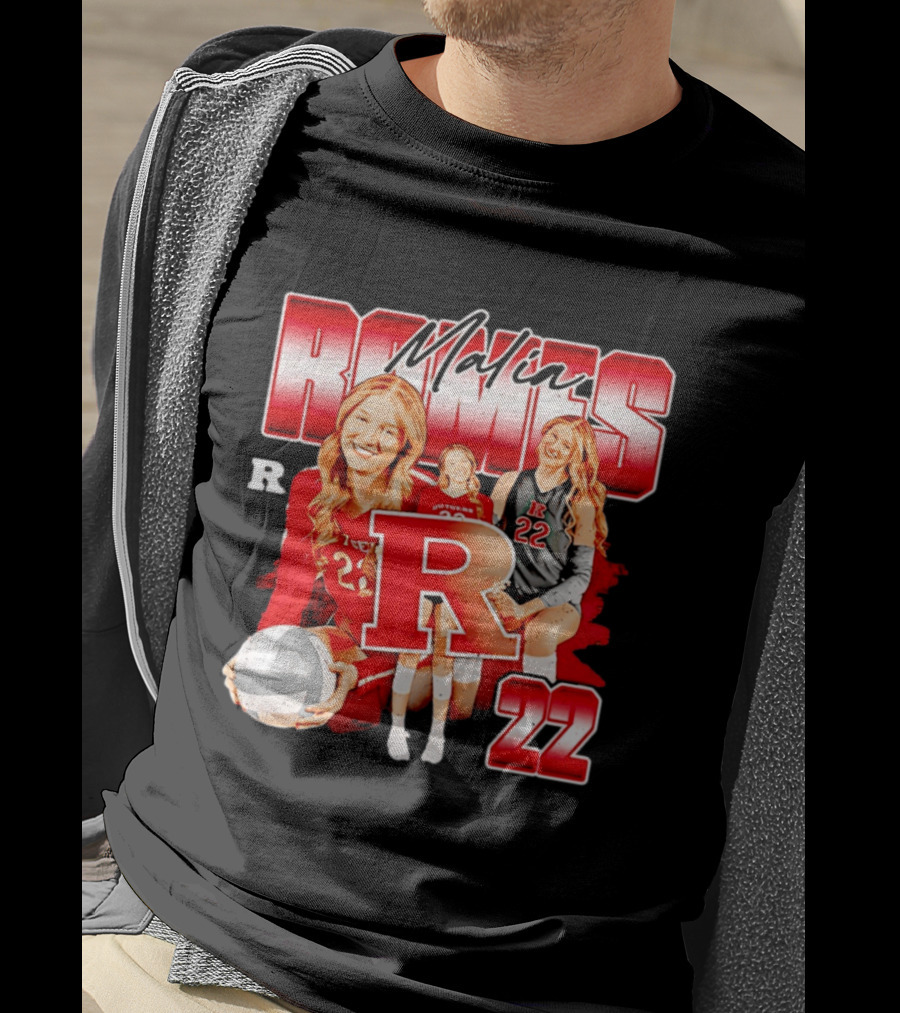 Malia Romes 22 NCAA Women's Volleyball Rutgers Team T-Shirt