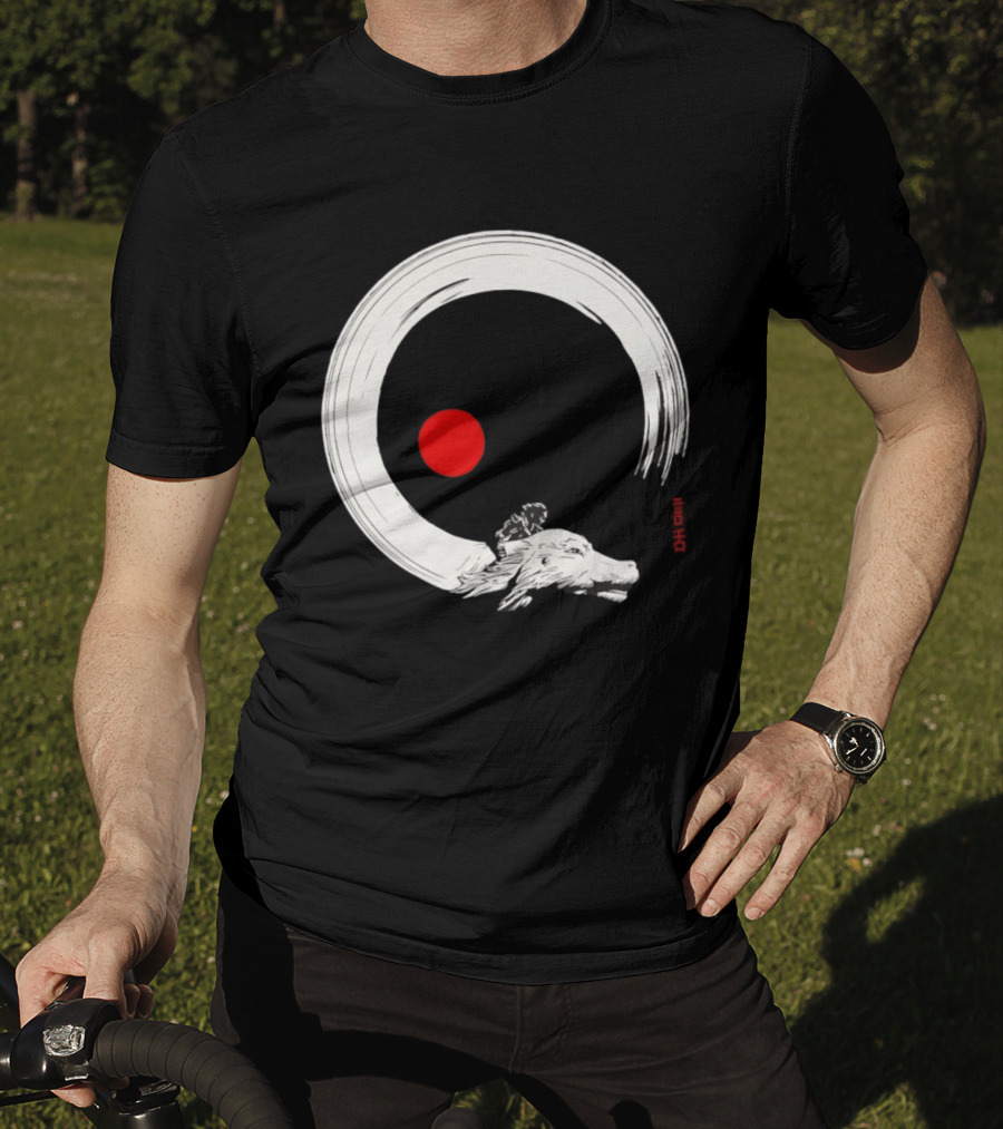 Never Ending Inks Atreyu Falkor The Neverending Story Japanese Enso Circle Red Dot T-Shirt