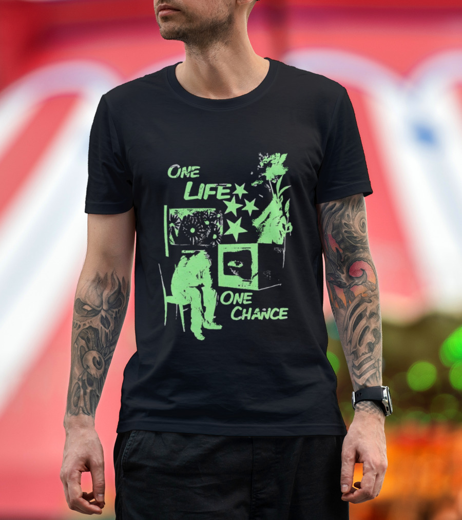 One Life One Chance Stars And Nature With Seated Figure T-Shirt