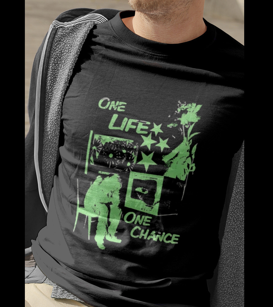 One Life One Chance Stars And Nature With Seated Figure T-Shirt