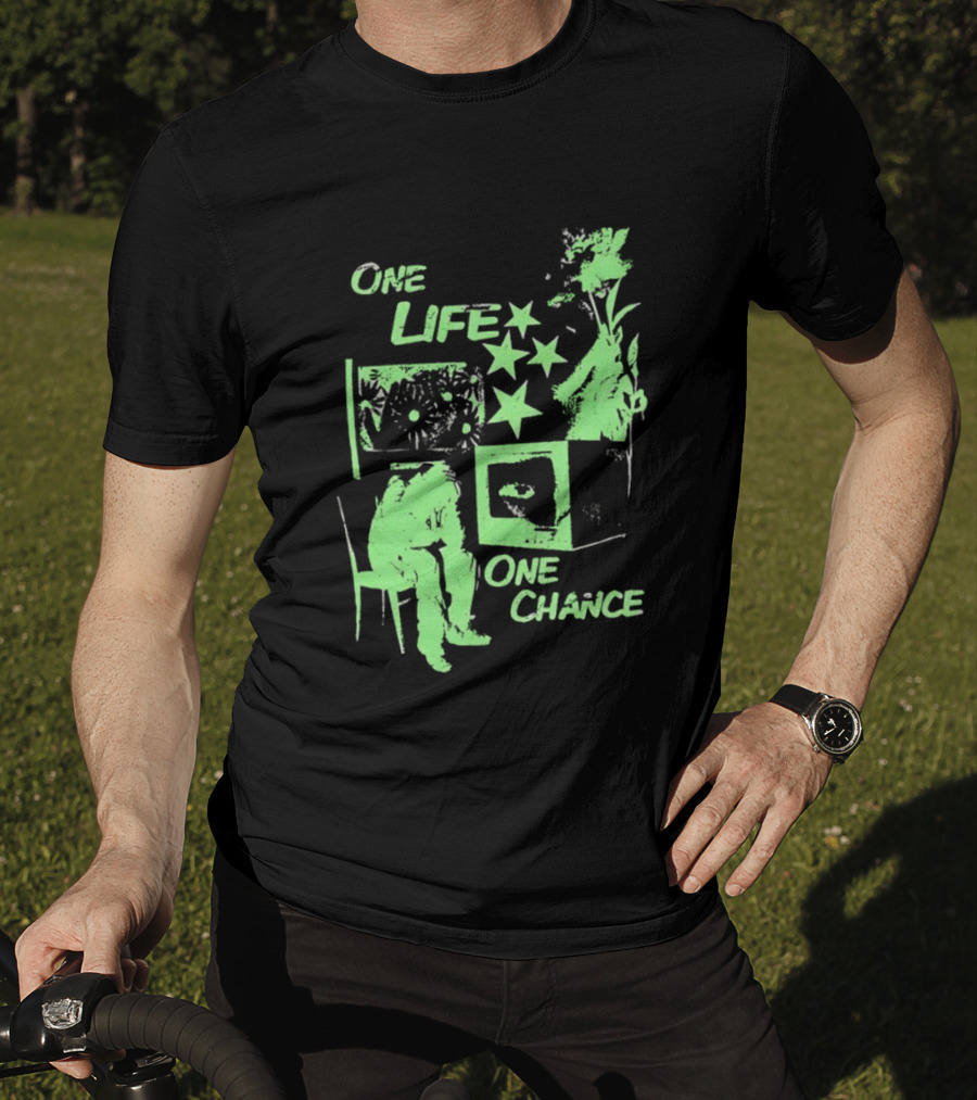 One Life One Chance Stars And Nature With Seated Figure T-Shirt