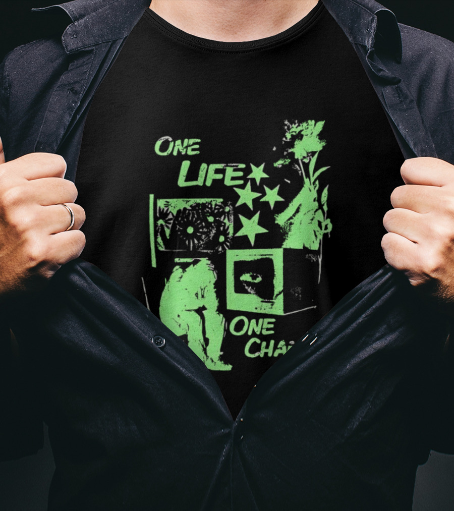 One Life One Chance Stars And Nature With Seated Figure T-Shirt