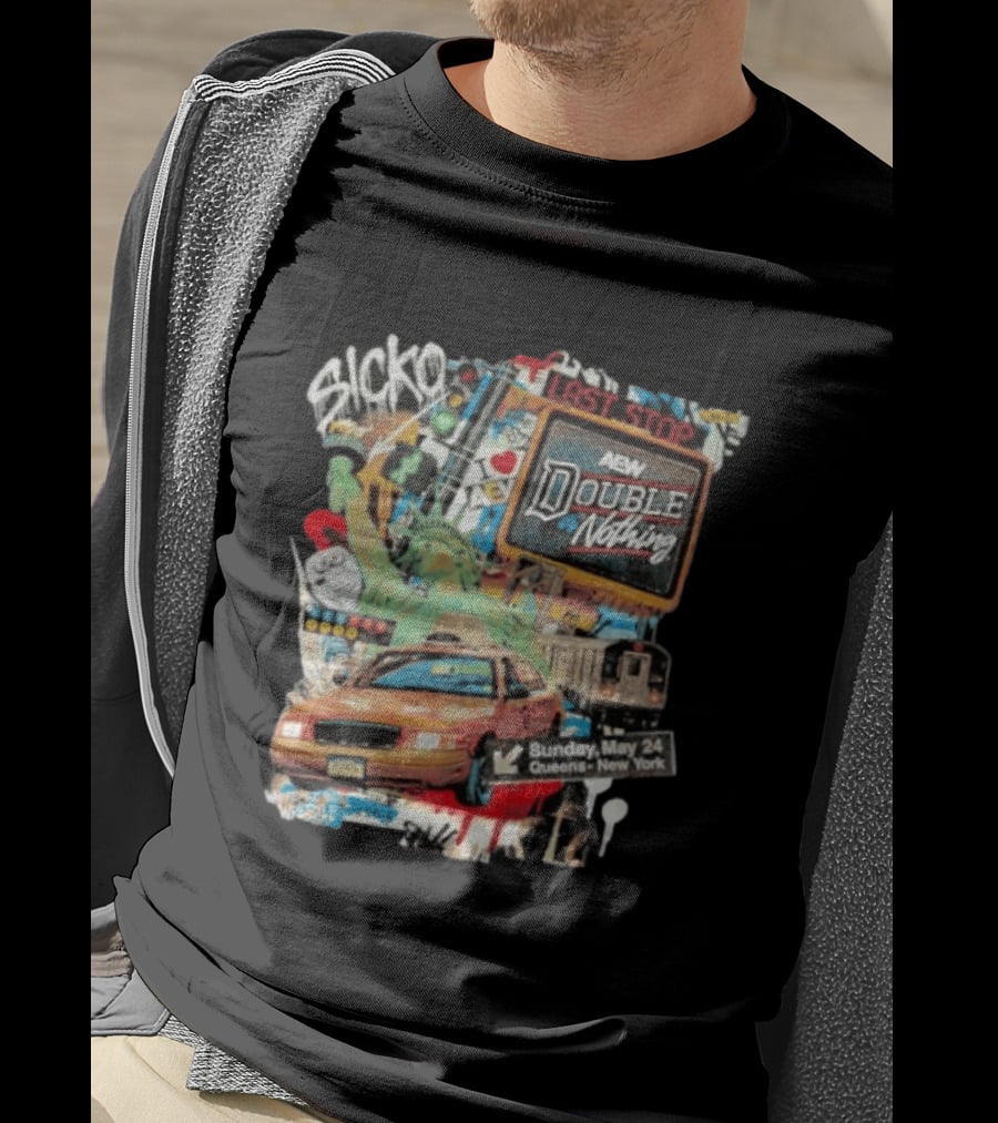 AEW Double Or Nothing 2026 Statue Of Liberty NYC Taxi Sunday May 24 Queens New York T-Shirt