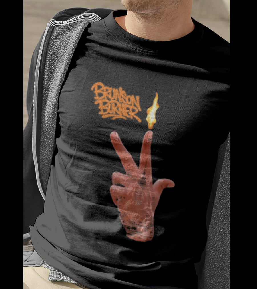 Brunson Burner Flame Hand New York Knicks Jalen Brunson T-Shirt